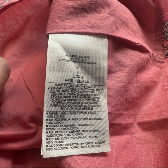 GAP Pink A-Line Sundress Sleeveless Crew Neck with pockets - Picture 8 of 8